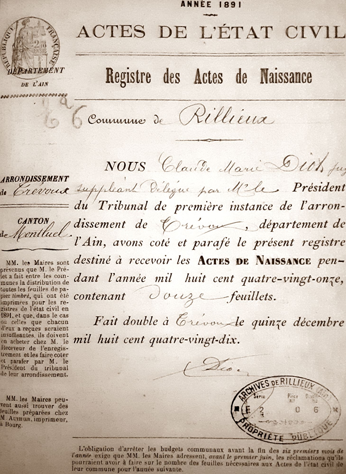 État civil et recherches généalogiques