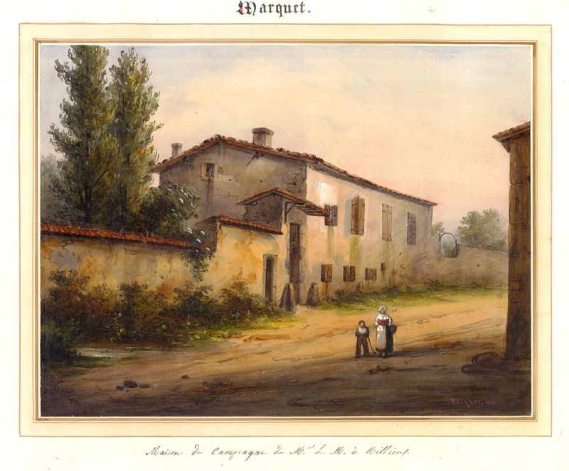 Aimé Benoît MARQUET, Vue de maison de campagne à Rillieux (1830)