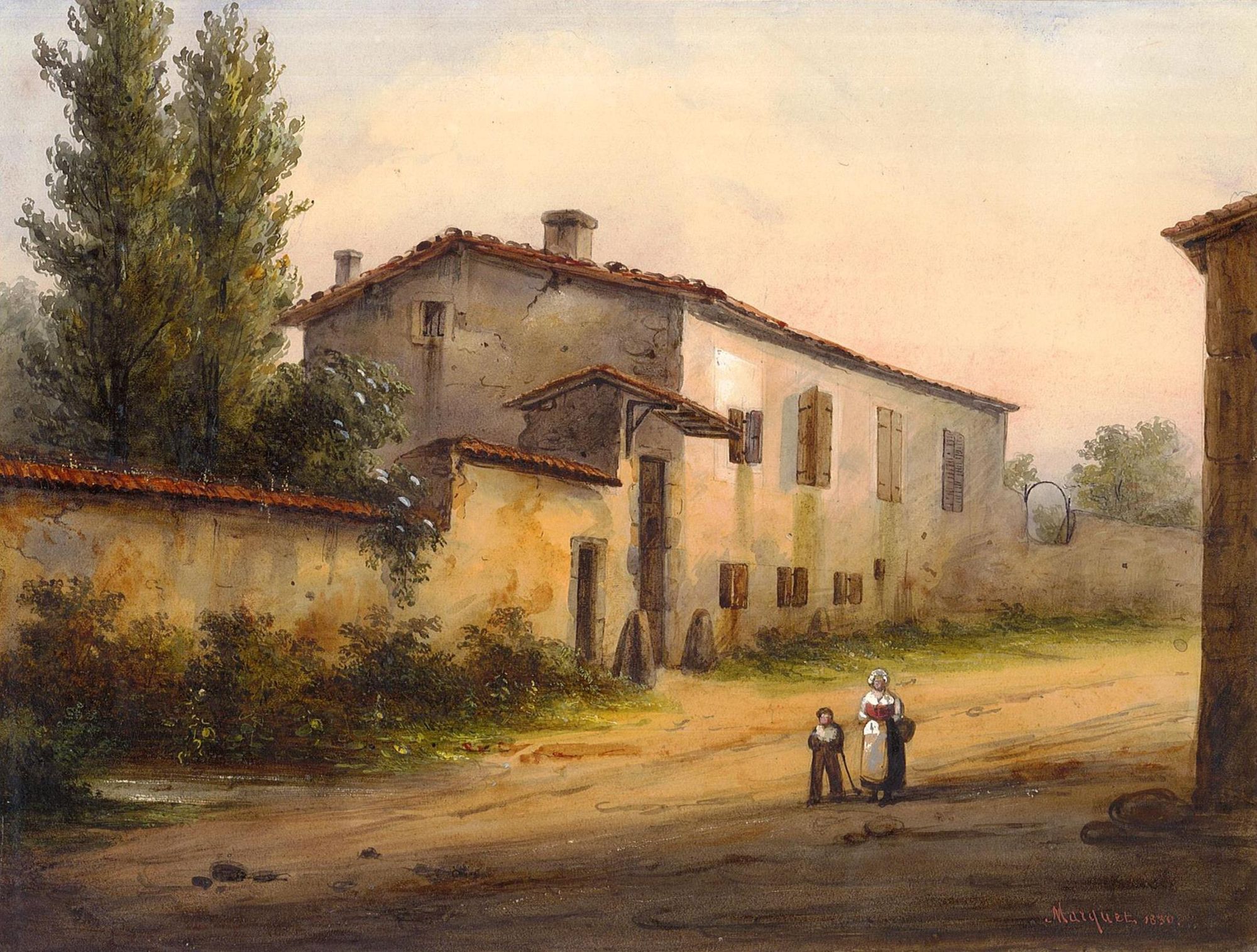 Acquisition exceptionnelle : Aimé Benoît MARQUET, Vue de maison de campagne à Rillieux