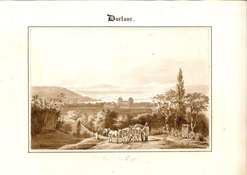 Antoine DUCLAUX, Paysan et sa charrette à la Pape (1827)