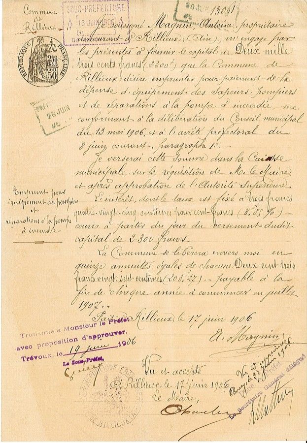 Acte d'engagement d'Antoine Magnin [9L14]