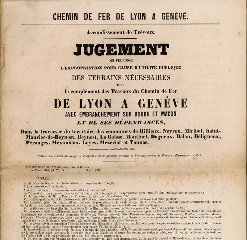 Jugement d'expropriation, 1860 - OO38/1