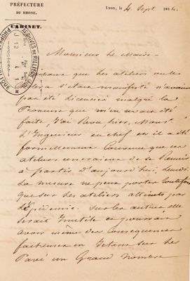 Lettre du 4 septembre 1854 - JJ12/01
