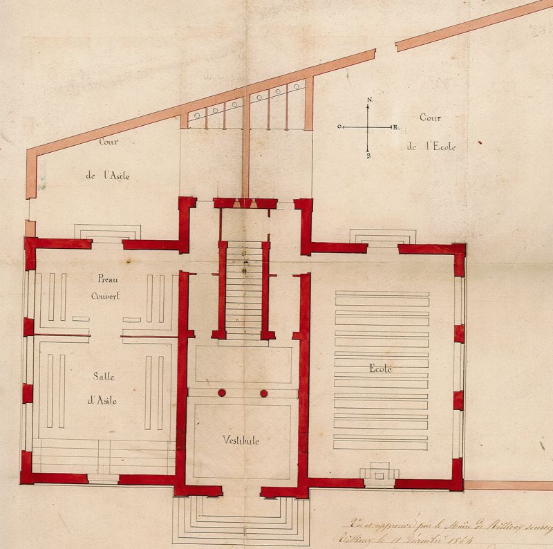 MM9/01 - plan rdc mairie  place de Verdun (projet) - 1864