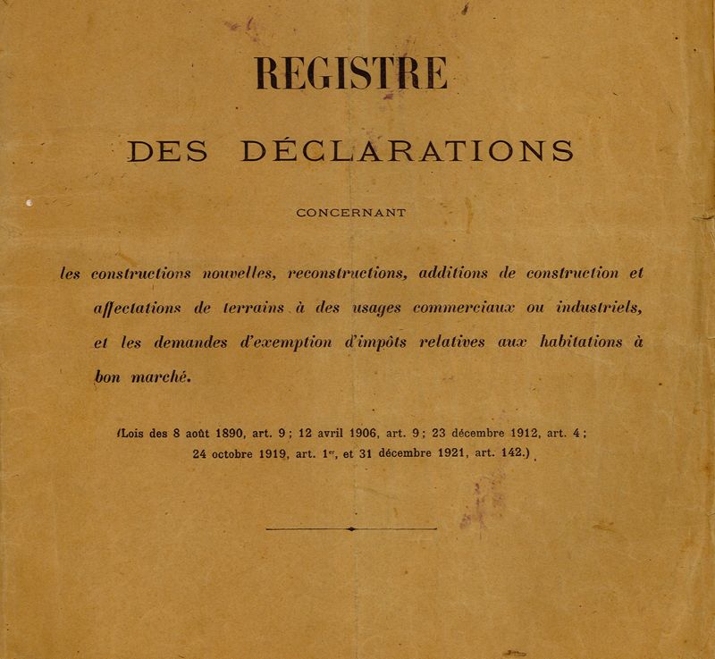 1G1/85 - registre de déclarations des constructions nouvelles Rillieux 1926-1941